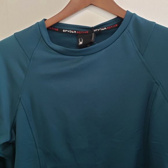 Spider Active Wear Women's Medium Long Sleeve Thumbholes Fleece-lined Green NWT - Picture 2 of 9